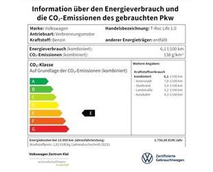 VW Volkswagen T-Roc Life 1.0 TSI SITZHZ+PDC+CARPLAY+K Gebrauchtwagen