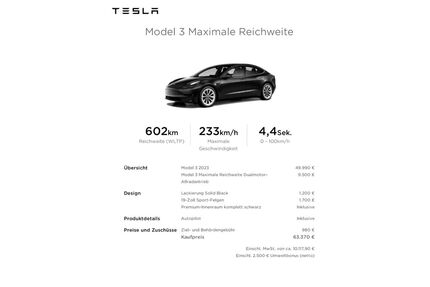 Tesla Model 3 Gebrauchtwagen