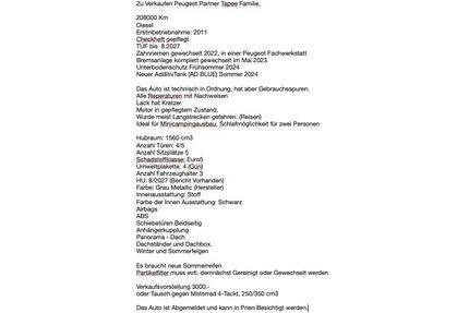 Peugeot Partner Gebrauchtwagen