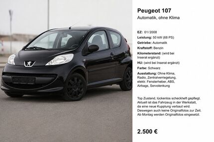 Peugeot 107 Gebrauchtwagen
