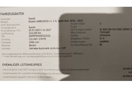 Suzuki Kizashi Gebrauchtwagen